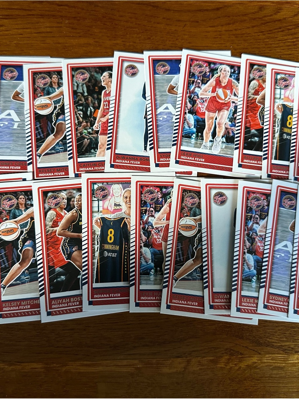 Panini Indiana Fever Basketball Trading Cards - Red, White, Blue